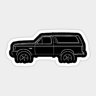 1987 Ford Bronco 4x4 - profile stencil, white Sticker